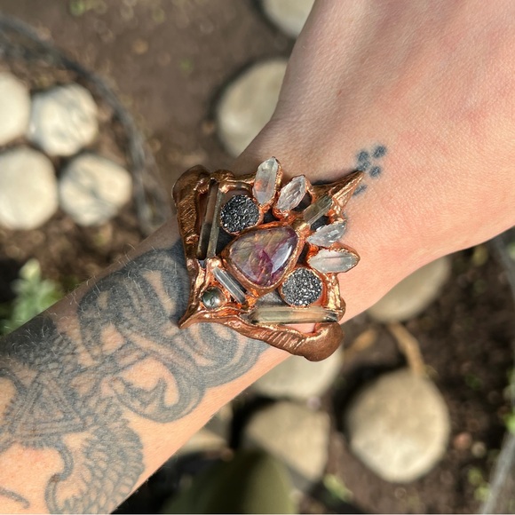 Handmade Copper Natural Gemstone Healing Bracelet with Labradorite etc. - Picture 7 of 7